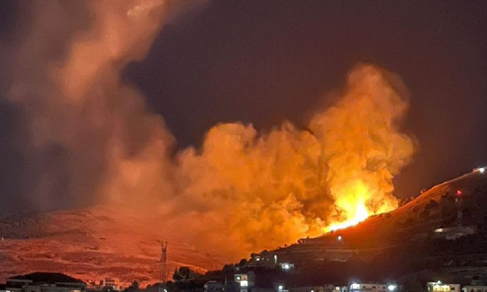 بالصور- حريق كبير قرب المنازل في جب جنين!