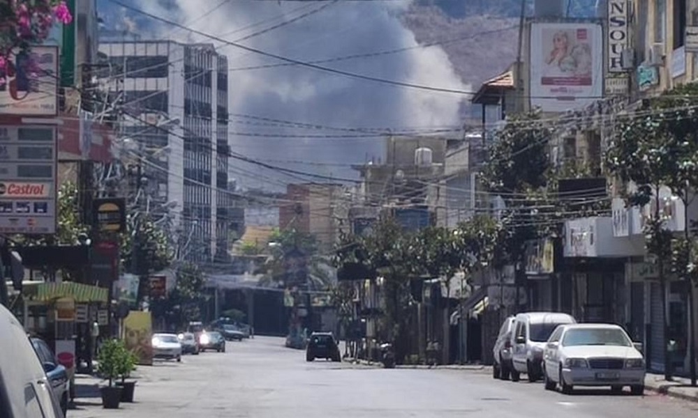 بالفيديو: غارة على حي السرايا في النبطية