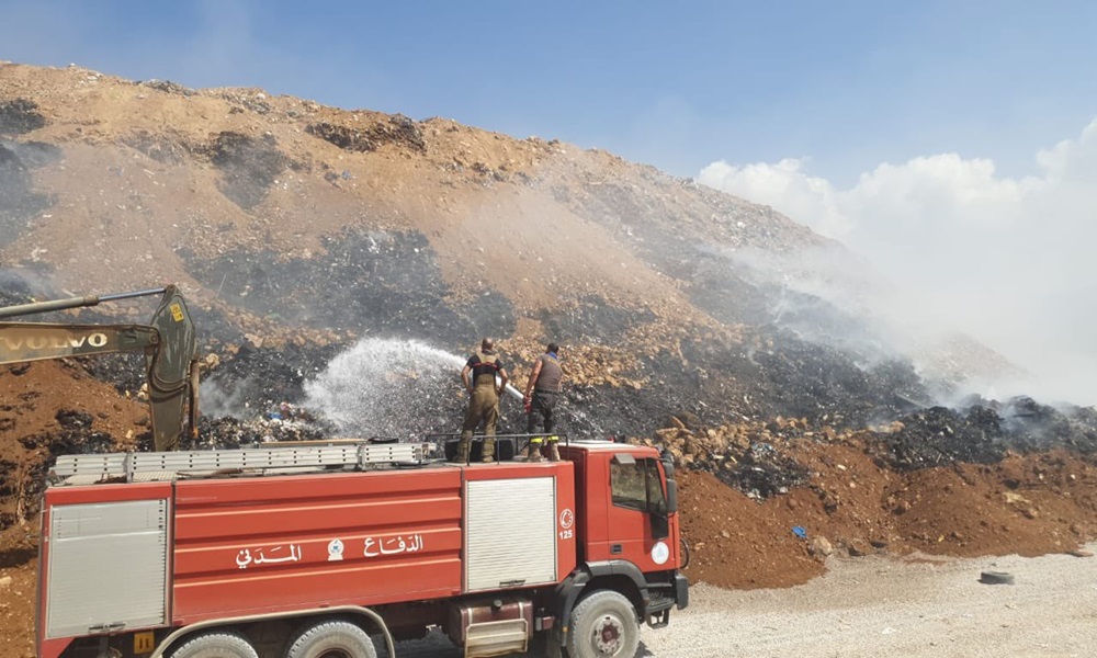 بالصور: إنتهاء عمليات الإطفاء في مطمر برج حمود