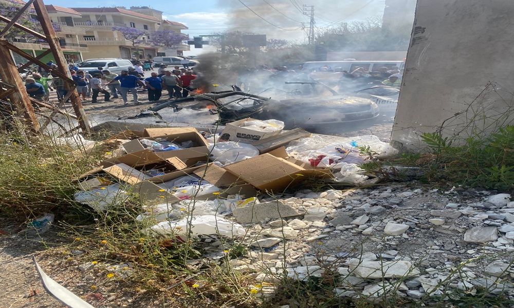 غارة من مسيّرة تستهدف سيارة في عين بعال (فيديو)