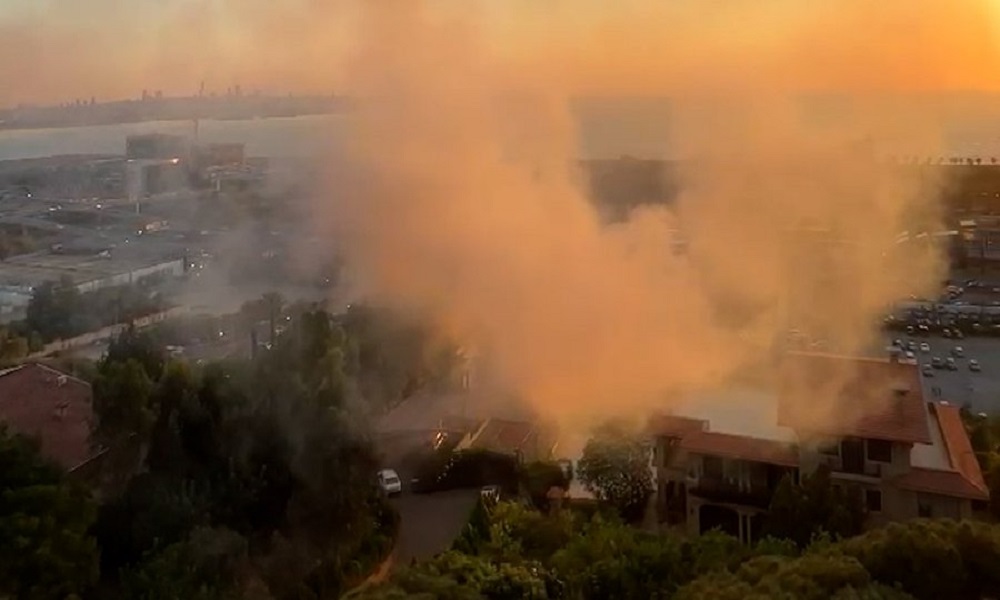 حريق قرب أوتوستراد ضبيه