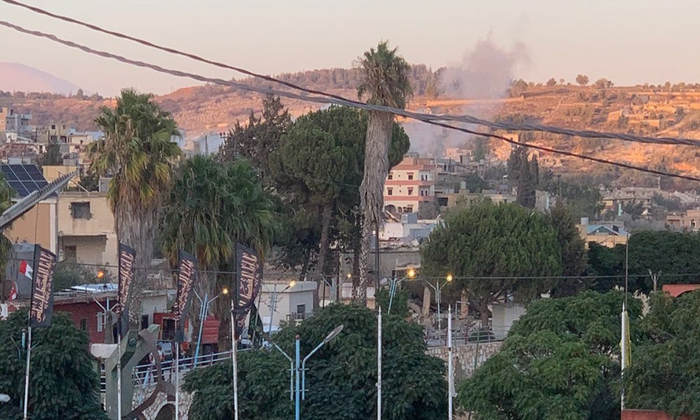 إلقاء قنبلة صوتية باتجاه حفارة في ميس الجبل