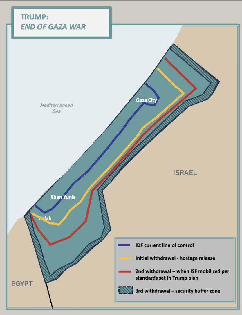 بالصورة: خريطة ترامب لإنهاء حرب غزة