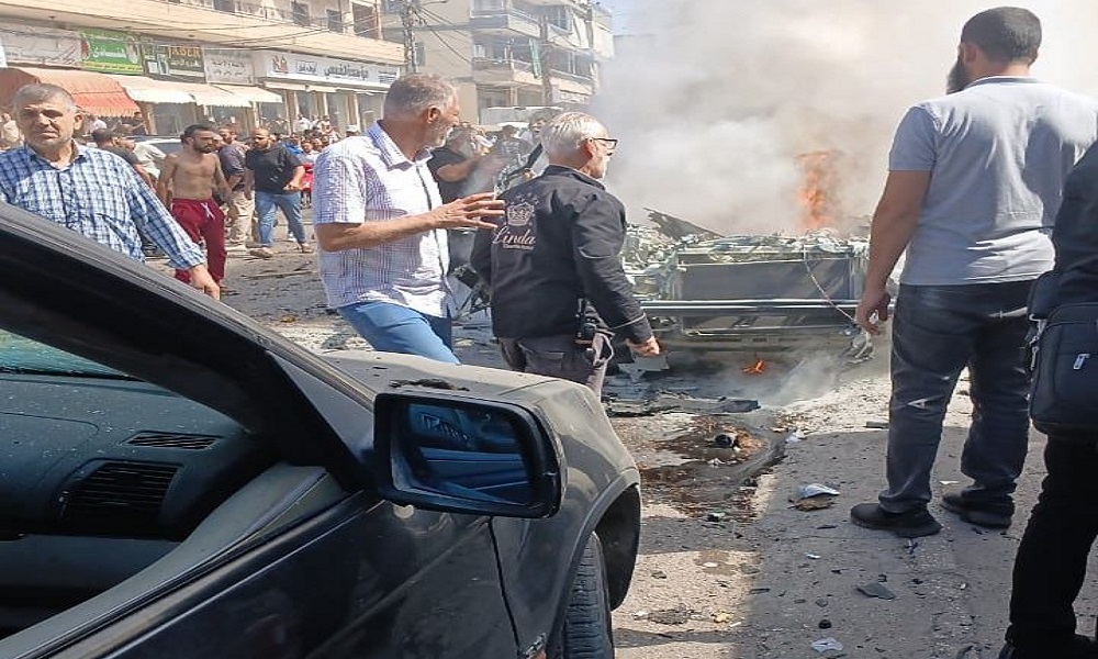 بالفيديو- استهداف سيّارة في الزهراني