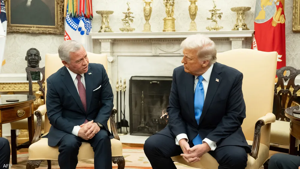 ملك الأردن يبحث مع ترامب خطة إنهاء حرب غزة