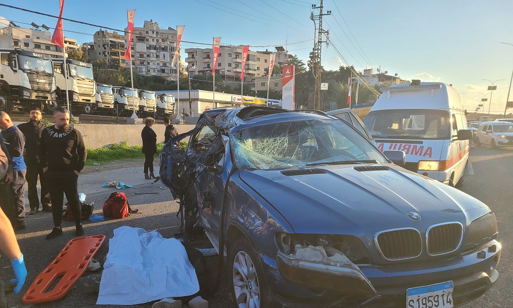 حادث سير مروع على أوتوستراد البوار