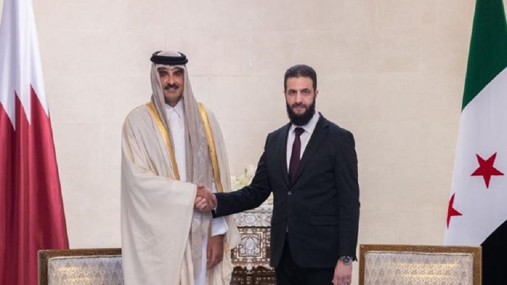 الشرع والشيخ تميم يؤكدان وحدة سوريا