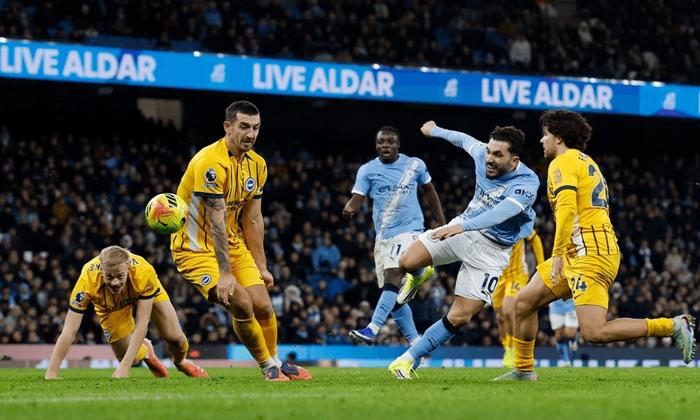 السيتي يتعادل مع برايتون