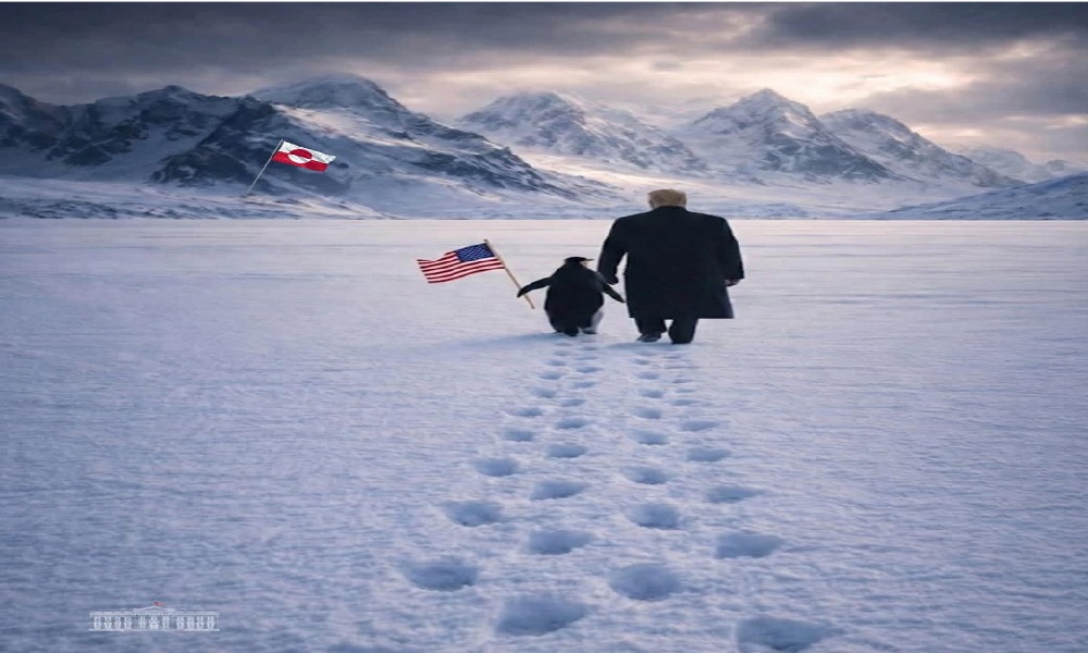 بطريق وترامب في غرينلاند.. منشور يثير الجدل