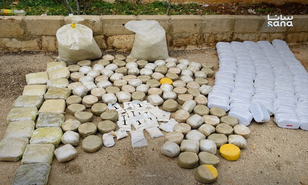 سوريا تحبط محاولة تهريب مخدرات عند الحدود مع لبنان (صوَر)