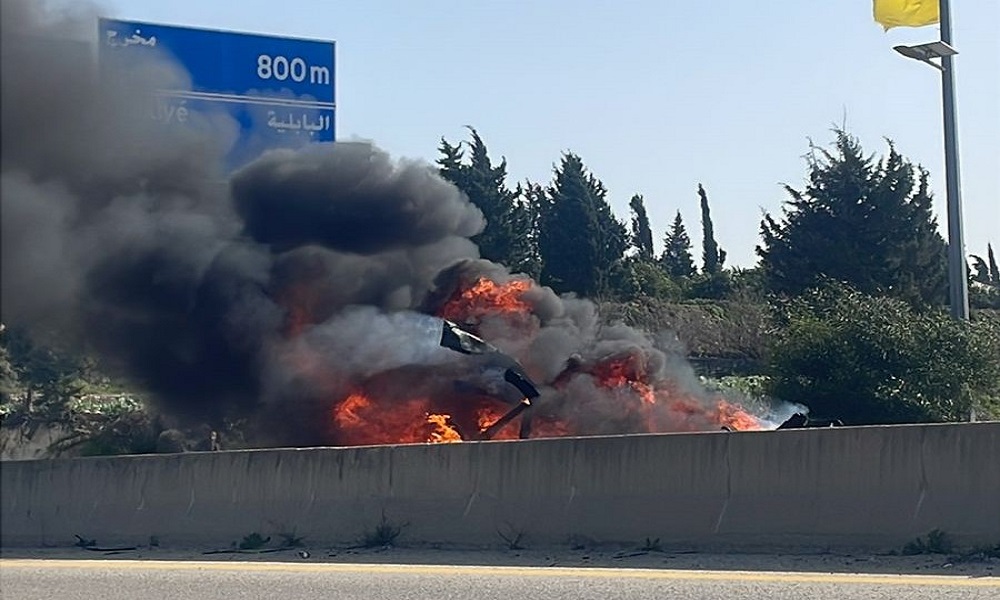 يالفيديو: استهداف سيارة في أنصارية