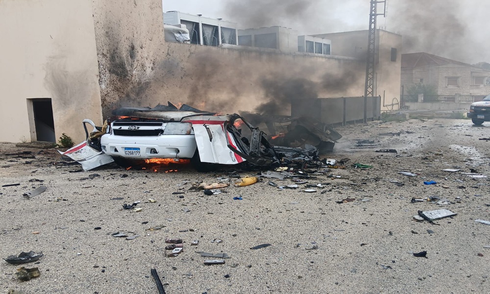 غارة على مركز الهيئة الصحية بمحيط مستشفى بنت جبيل