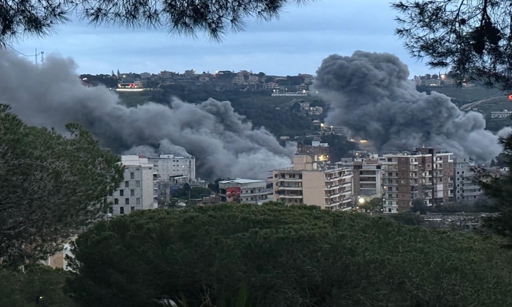 بالفيديو- حزام ناري على مدينة النبطية